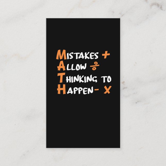 Cartão De Visita Professor de Matemática em Geometria de Álgebra (Frente)