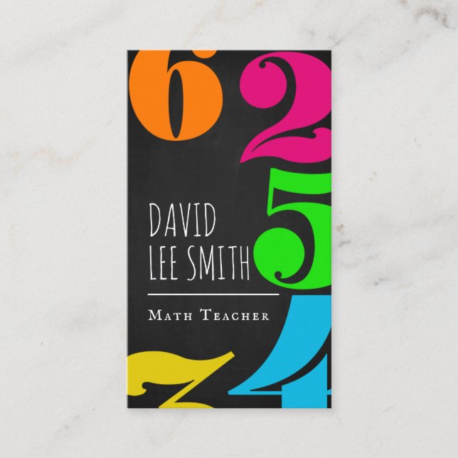 Cartão De Visita Professor de Matemática/Tutor de Matemática (Frente)