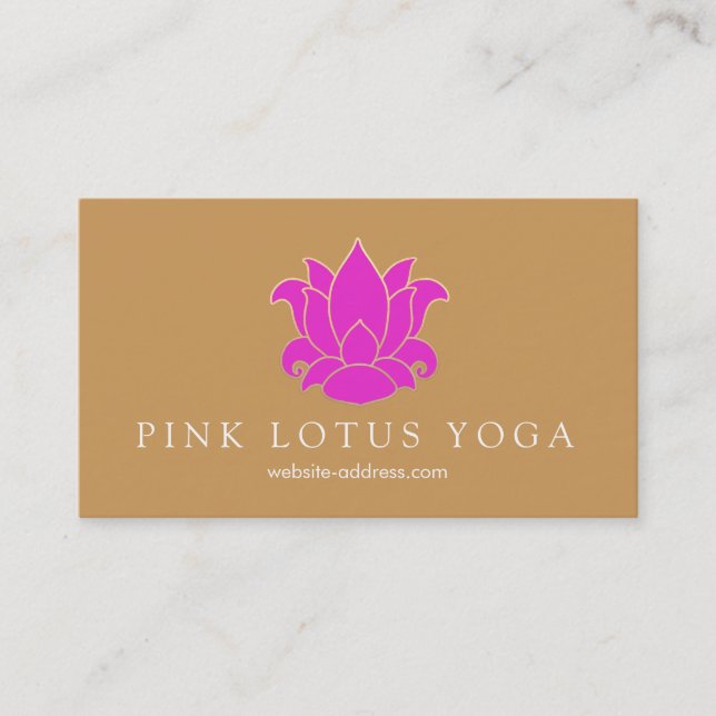 Cartão De Visita Professor de Meditação e Ioga de Lotus Rosa (Frente)