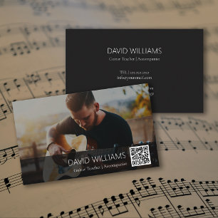 Cartão De Visita Professor de Música Cantor Compositor Código QR Fo