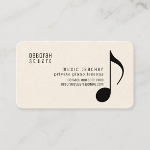 Cartão De Visita professor de música de aulas particulares papel-cr