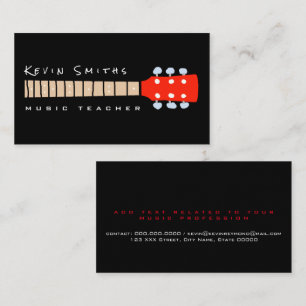 Cartão De Visita Professor de Música de Guitarra Legal