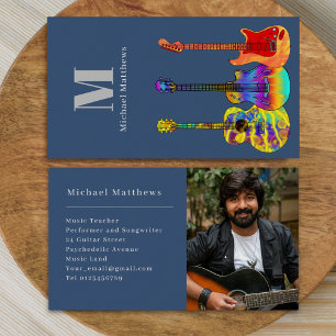 Cartão De Visita Professor de Música de Guitarra Músico Foto