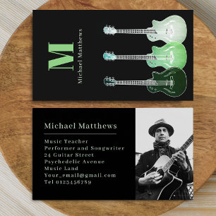 Cartão De Visita Professor de Música de Guitarra Músico Foto Person