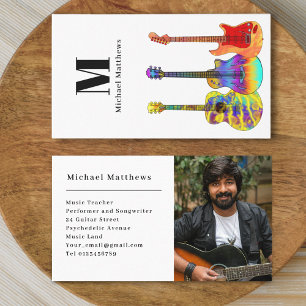Cartão De Visita Professor de Música de Guitarra Músico Profissiona