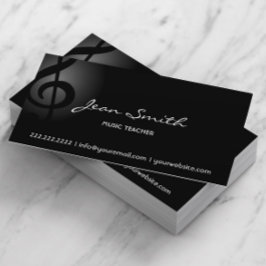 Cartão De Visita Professor de Música Elegante - Limpa Escura