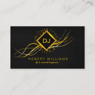 Cartão De Visita Professor de Música Faux Gold DJ Deejay Profission