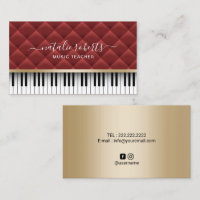 Professor de Música Luxury Red & Dourado Chaves Pi