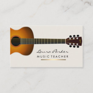 Cartão De Visita Professor de Música Musical Instrumento de Violão 