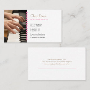 Cartão De Visita Professor de Música   Pianista