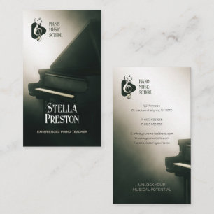 Cartão De Visita Professor de Música Piano Escola de Música