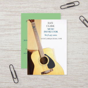 Cartão De Visita Professor de Música Sage/Músico/Violão Acústico