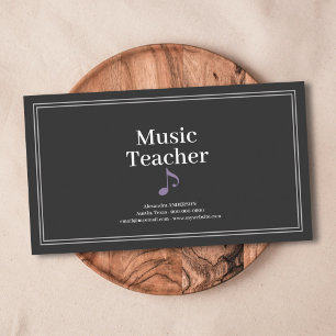 Cartão De Visita Professor de Música Simples
