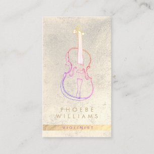 Cartão De Visita professor de música violino elegante