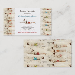 Cartão De Visita Professor de natação na escola de Natações Vin