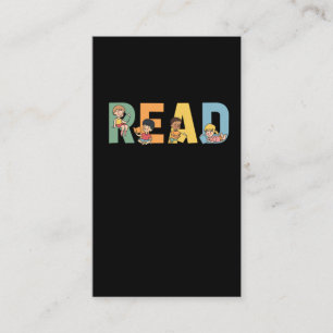 Cartão De Visita Professor de Prek Lendo Livro de Educação Infant