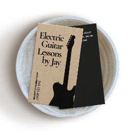 Cartão De Visita Professor de Violão Elétrico Kraft Guitarista