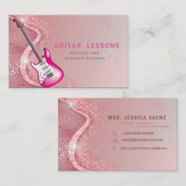 Cartão De Visita Professor de Violão Moderno Lições Elétricas e Acú