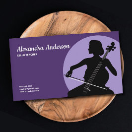 Cartão De Visita Professor de Violoncelo - Roxo