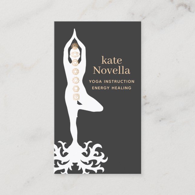 Cartão De Visita Professor de Yoga, Chakras (Frente)