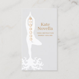Cartão De Visita Professor de Yoga, ganha-se com Raízes e Chakras