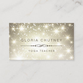 Cartão De Visita Professor de Yoga - Glitter de Bokeh Estimulante