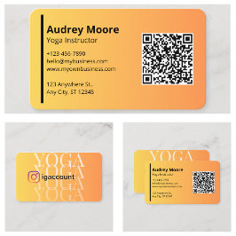 Cartão De Visita Professor de Yoga Instrutor de Yoga Estúdio de Yog