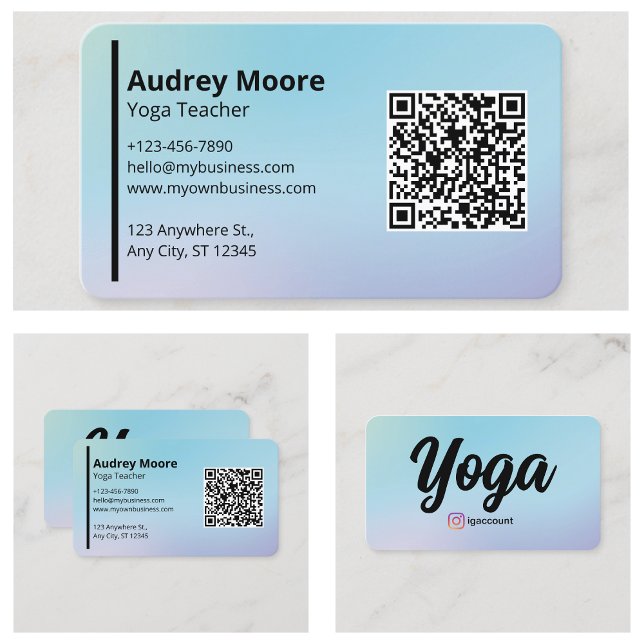 Cartão De Visita Professor de Yoga Modern Yoga Studio (Yoga Teacher Modern Yoga Studio Business Card
)