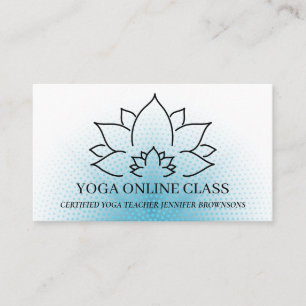 Cartão De Visita Professor de Yoga Privado Preta Navy