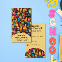 Professor divertido Educação Colorida Padrão de Ca