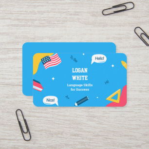 Cartão De Visita Professor Inglês Instrutor ESL