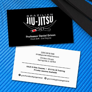 Cartão De Visita Professor Jiu-Jitsu, moderno e elegante