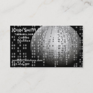 Cartão De Visita Professor ou tutor da tecnologia da codificação