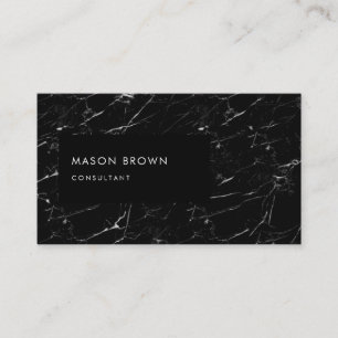 Cartão De Visita Professor Profi moderno mármore negro