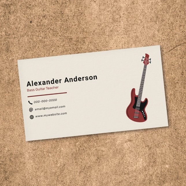 Cartão De Visita Professora Bass (Bass Teacher Business Card)