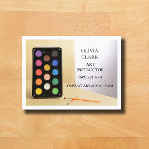 Cartão De Visita Professora de Arte Branca Turma de Arte Educadora