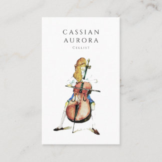 Cartão De Visita Professora De Cellista Profissional E De Música