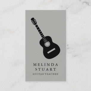 Cartão De Visita Professora de Violão de Músicos Minimalista Mode