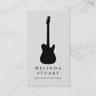 Cartão De Visita Professora de Violão de Músicos Minimalista Mode