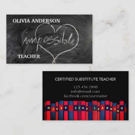 Cartão De Visita Professora | NUNCA PARE DE APRENDER