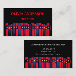 Cartão De Visita Professora | NUNCA PARE DE APRENDER