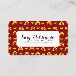 Cartão De Visita Professora Substituta de Suprimentos Escolares