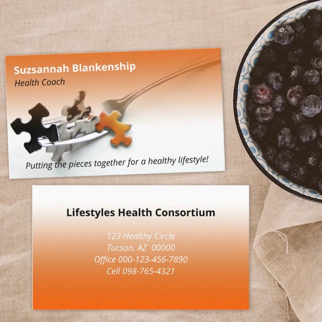 Cartão De Visita Profissão Colorida de Vida Saudável (Criador carregado)