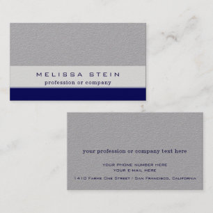 Cartão De Visita profissão ou empresa azul no prêmio à cinza