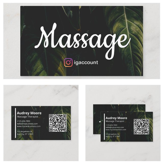 Cartão De Visita Profissionais de bem-estar terapêuticos por massag (Elegant Massage Therapist Wellness Professionals Business Card
)