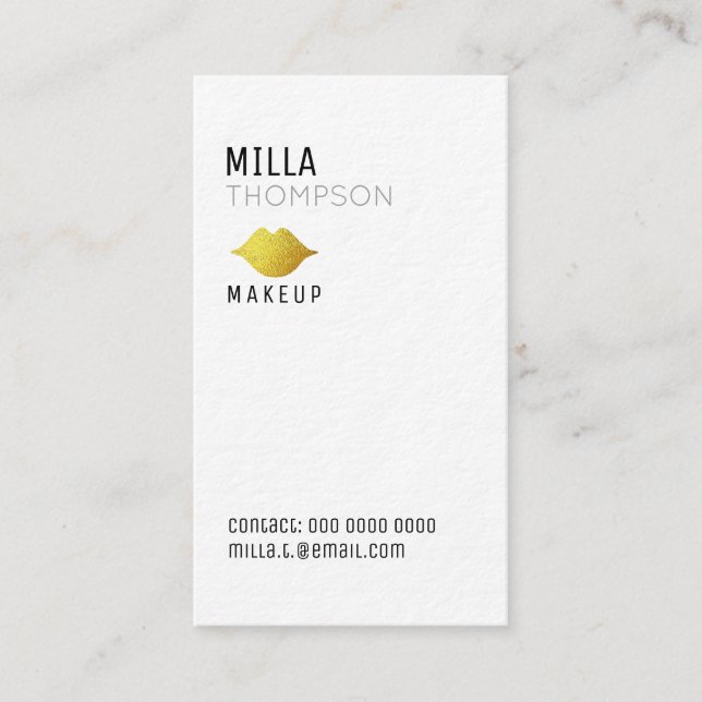 Cartão De Visita profissionais do salão de artista de maquiagem ver (Frente)