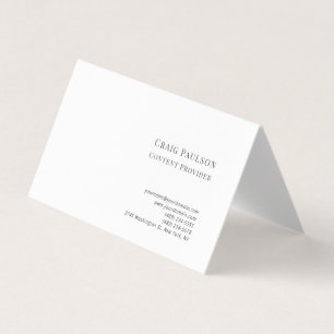 Cartão De Visita Profissional Azul Branco Minimalista Moderno