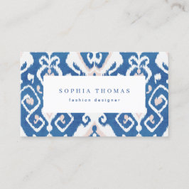 Cartão de visita profissional branco branco-ikat-a