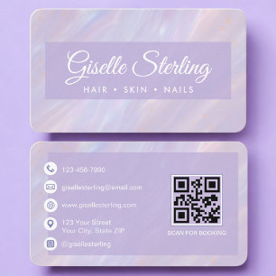 Cartão de Visita Profissional Código QR Iridescent