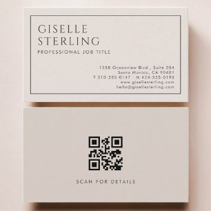 Cartão de Visita Profissional Código QR Minimalist